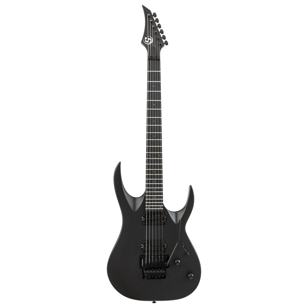 Solar S AB4.6FRC electric guitar in sleek carbon black matte finish with a solid body and dual humbucking pickups.