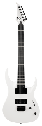Solar S AB4.6W electric guitar in white matte finish, front view showing sleek body and modern design.