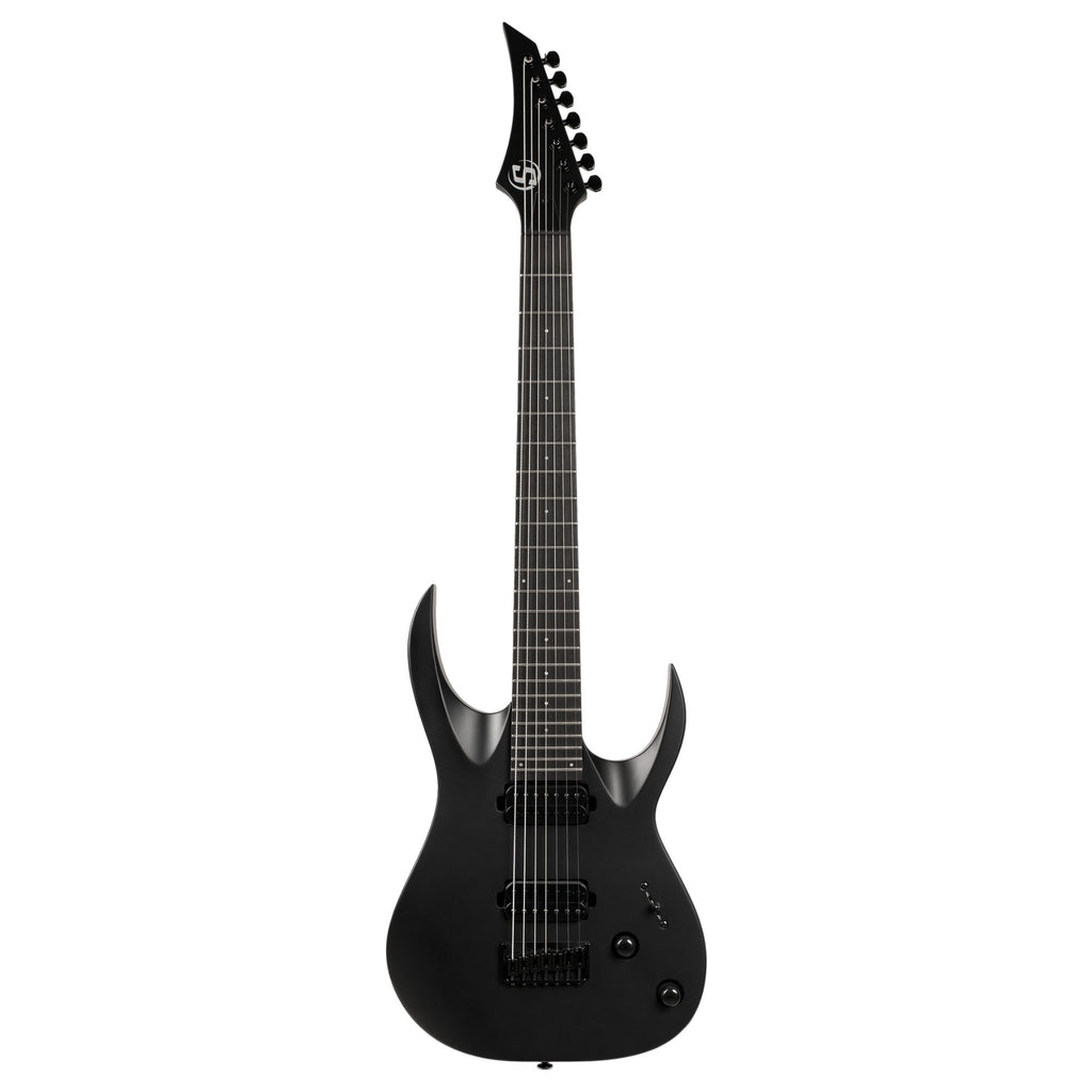 Solar S AB4.7C electric guitar in carbon black matte finish, showcasing a sleek solid body and modern design.