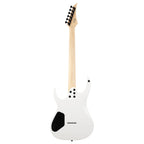 Solar EB4.6W electric guitar in white matte finish, featuring a sleek body and six strings, designed for versatile musical styles.
