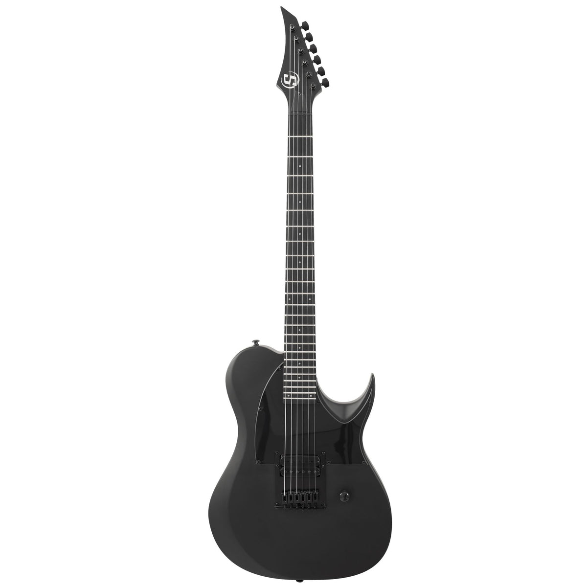 Solar S TB4.61C electric guitar in carbon black matte finish with sleek body and six strings, showcasing modern design and hardware.