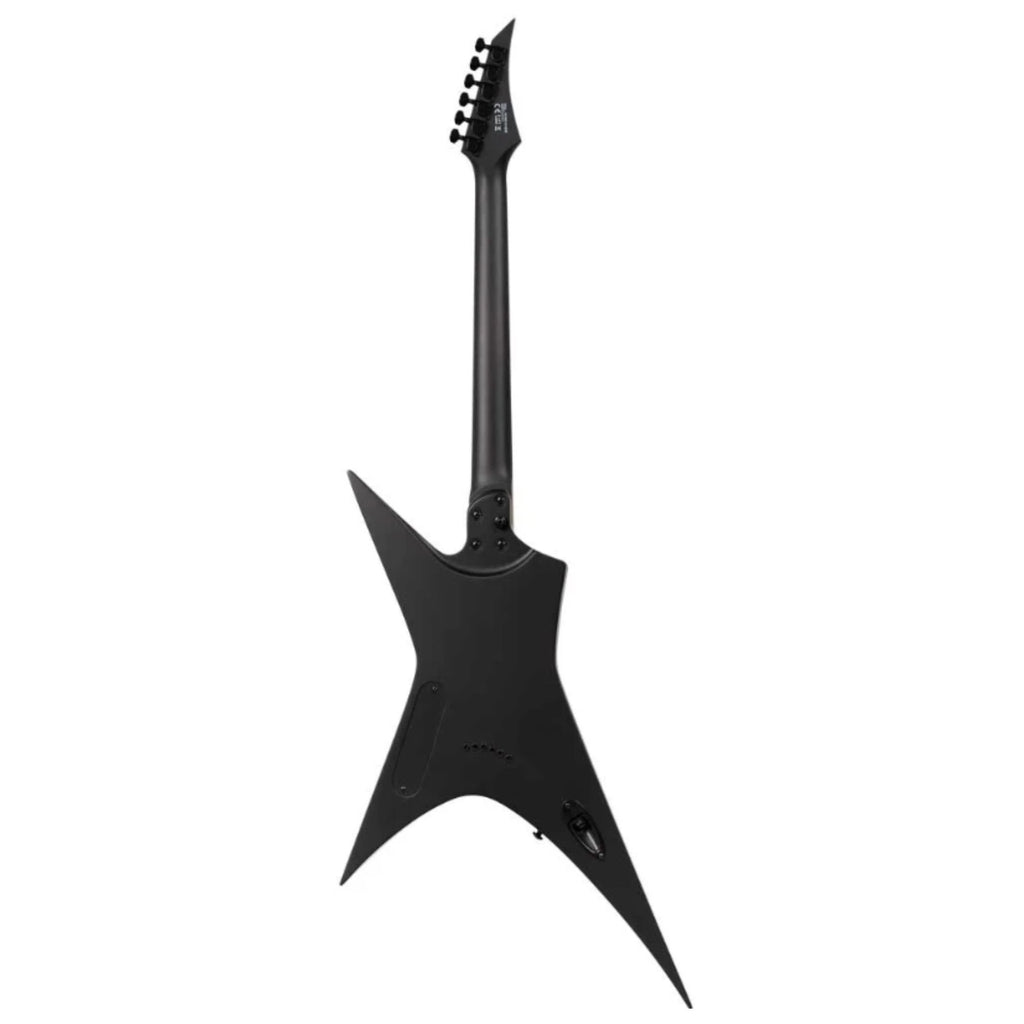 Solar S XB4.6C electric guitar in carbon black matte finish, showcasing its sleek body, pickups, and modern design.