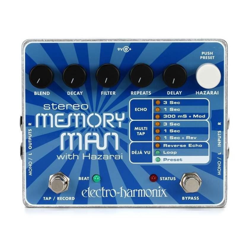 Electro Harmonix Stereo Memory Man W/Hazerai Effects Pedal