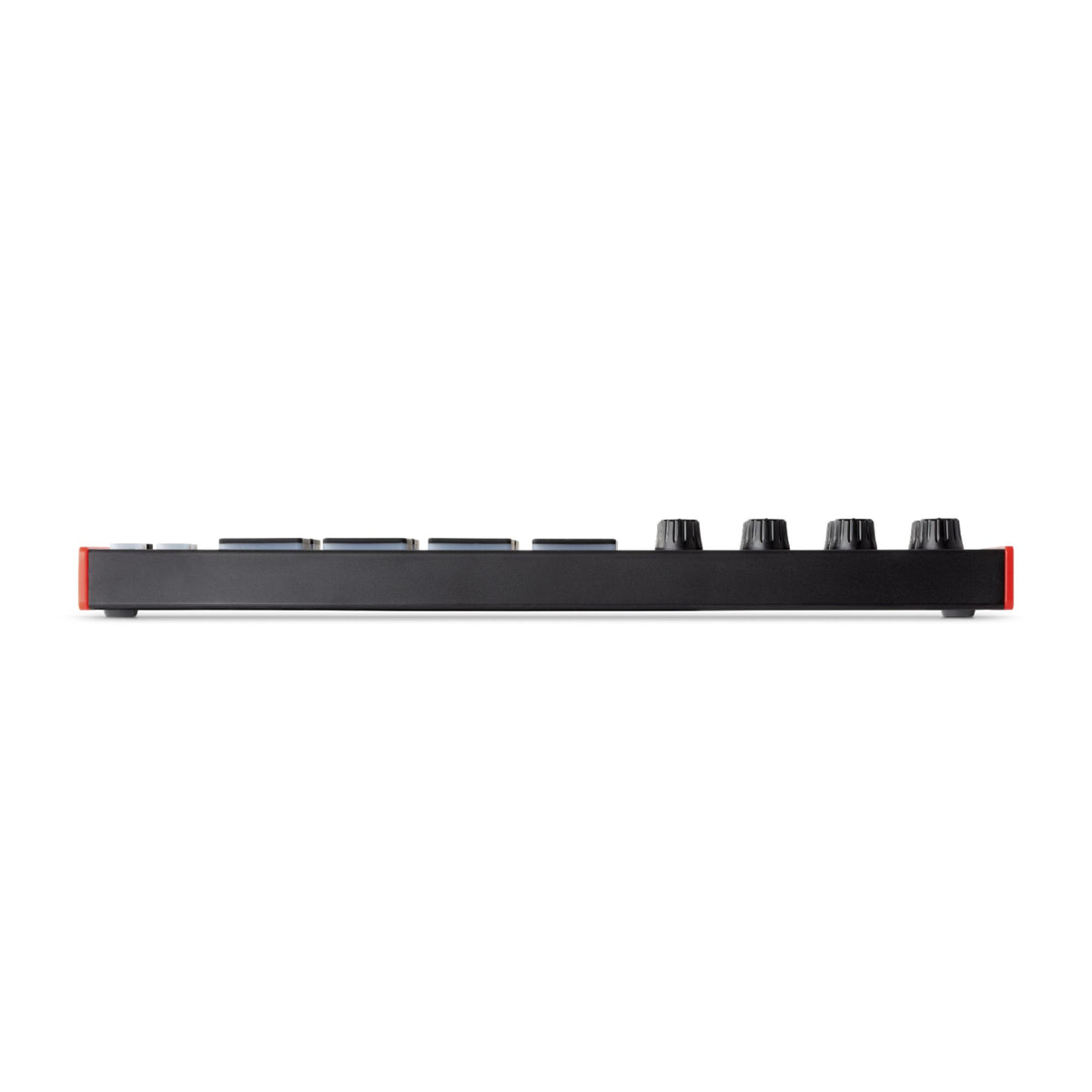 Akai LPD8 Mk2 MIDI pad controller with 8 velocity-sensitive drum pads and control knobs for music production.