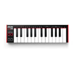 Akai LPK25 Mk2 25-key MIDI keyboard controller with compact design and control buttons for music production.