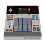 AKAI MPC Sample Portable Standalone Sampler with user interface and control knobs, designed for music production and sampling.