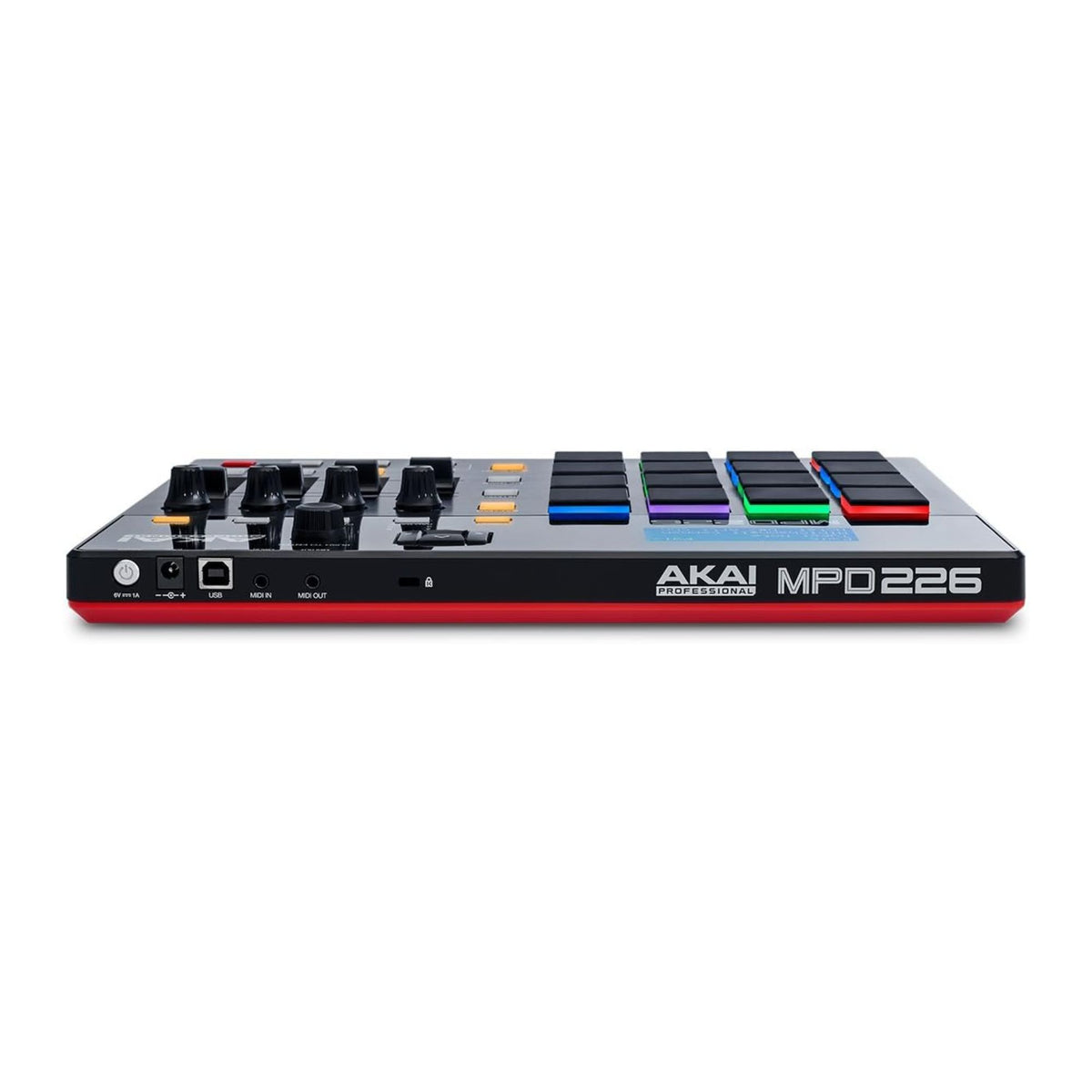 Akai MPD226 16-pad advanced drum machine controller with pad grid, knobs, and buttons for music production and beat making.