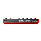 Akai MPK Mini Play 3 MIDI controller keyboard with compact design, keys, knobs, and pads for music production and performance.