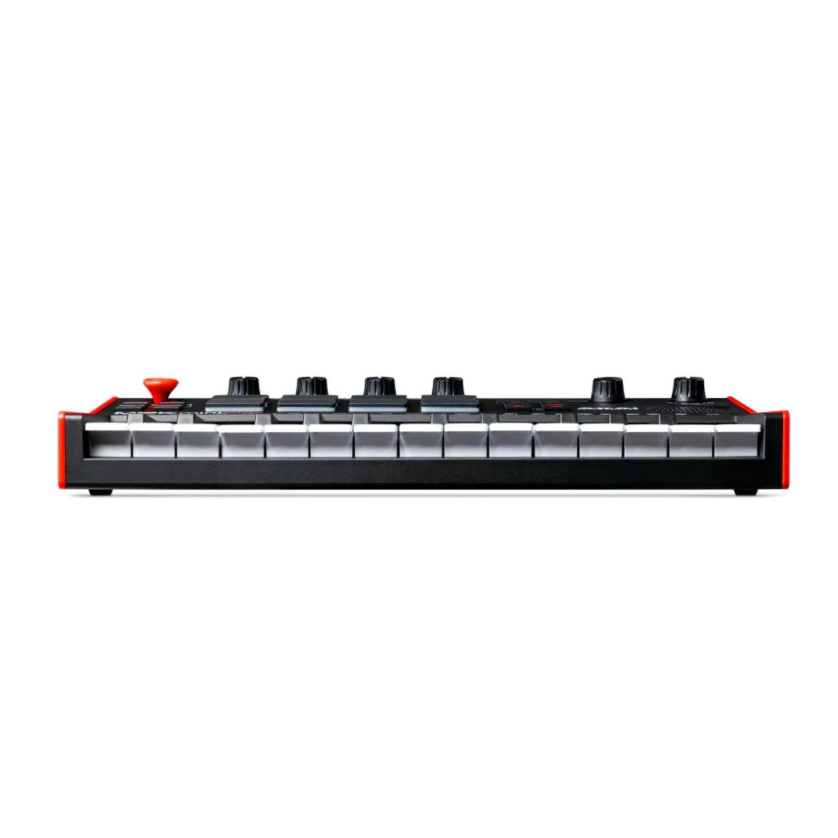 Akai Professional MPK Mini Play 3 MIDI keyboard controller with keys, knobs, and drum pads for music production.