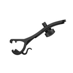 Sennheiser MZH drum clamp microphone accessory attached to a drum, used for securing microphones during performances.