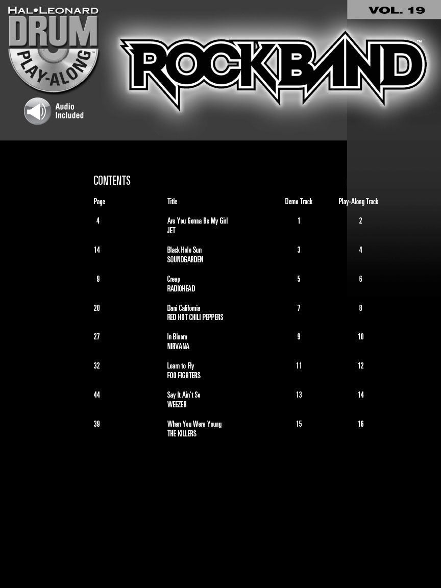 Rock Band Drum Play-Along Volume 19 (Book & CD)