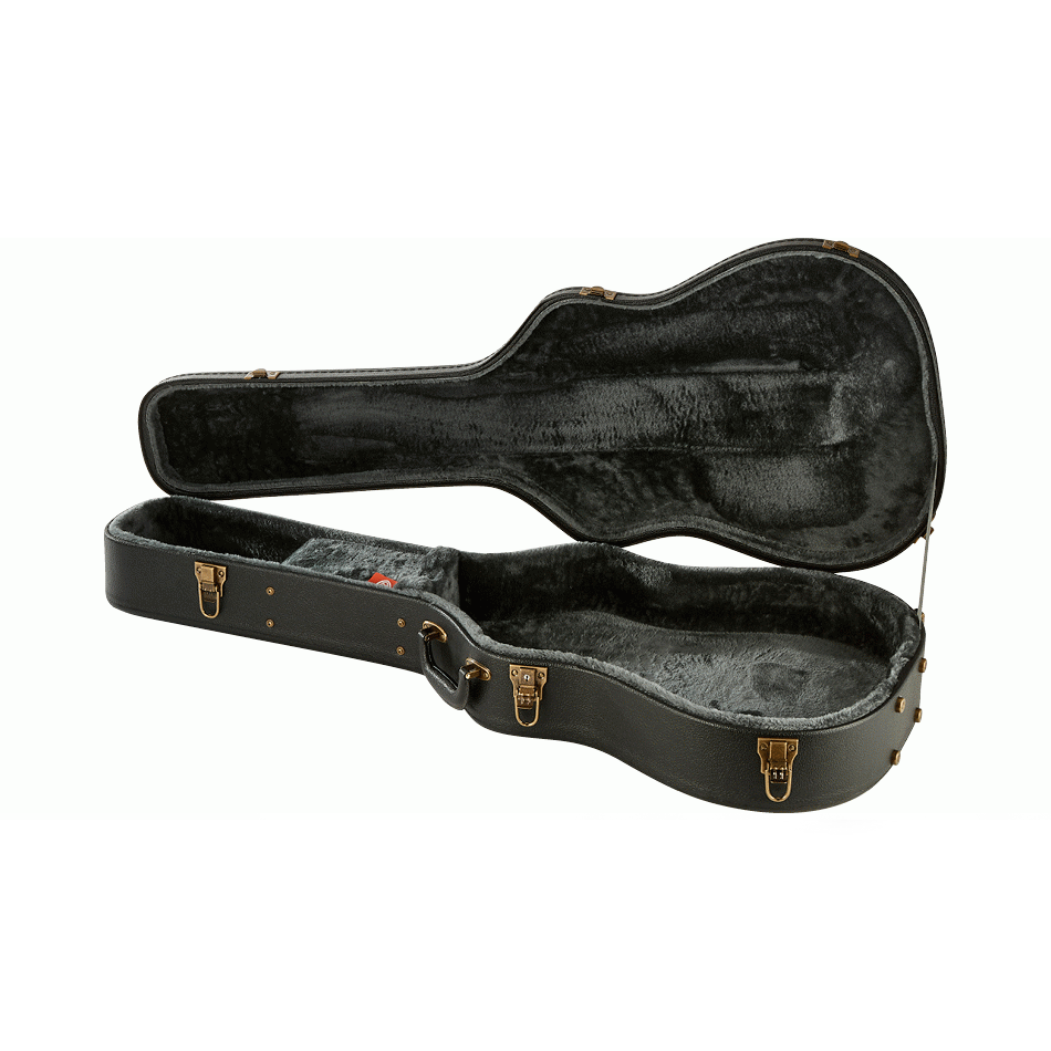 Armour APCSL Slimline Acoustic Premium Wood Guitar Case showing a sleek, durable wooden exterior with padded interior for protection.