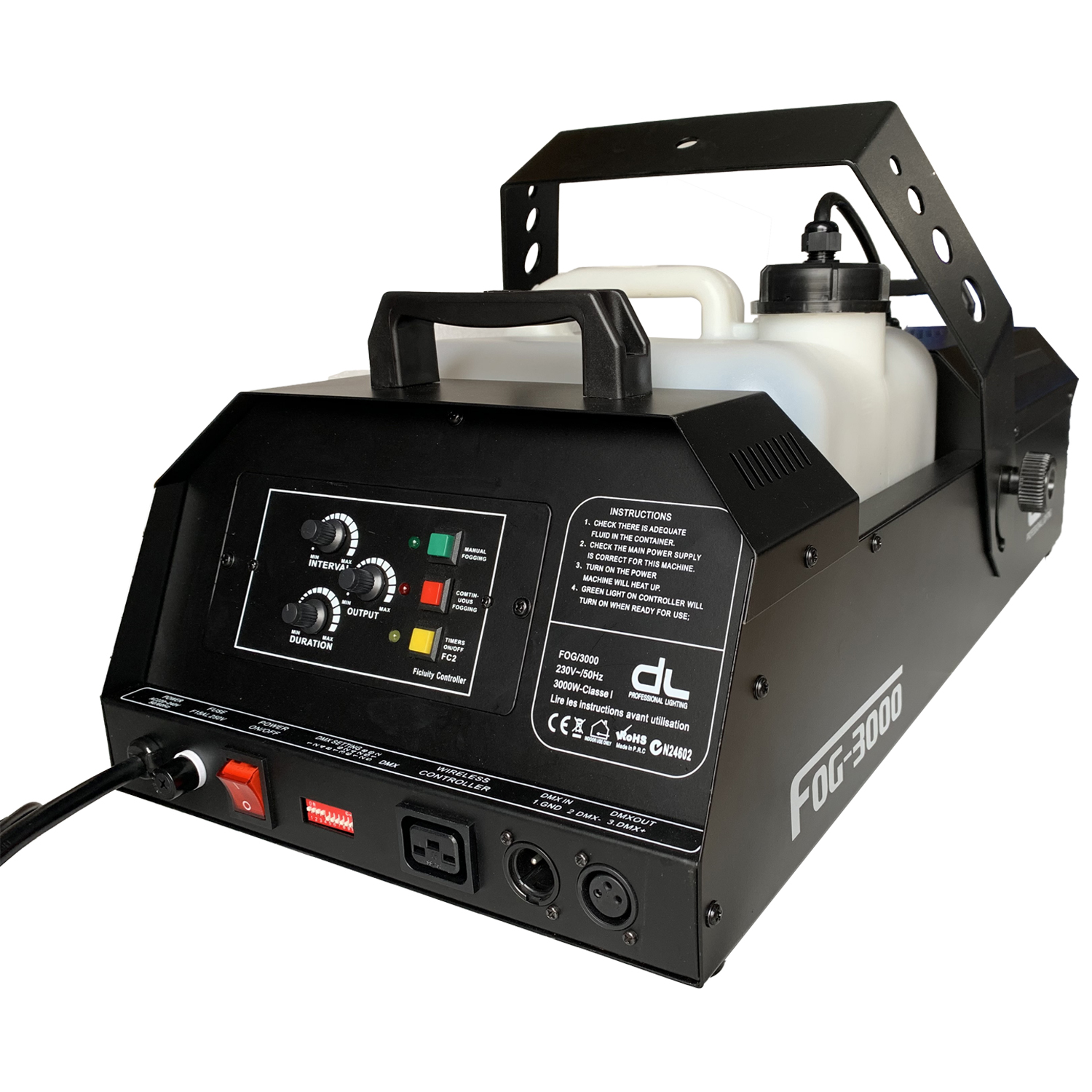 DL FOG 3002 Smoke Machine with DMX and Wireless Remote