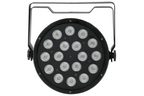 CR Lite CR Lite Slim Par Tri LED Wash Light 18 stage lighting fixture with adjustable brackets and colorful LED settings.