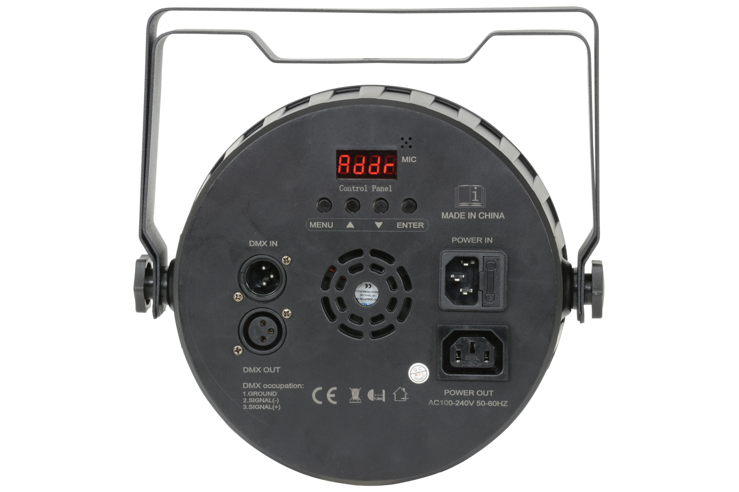 CR Lite CR Lite Slim Par Tri LED Wash Light 18 stage lighting fixture with adjustable angles and colorful LED illumination.