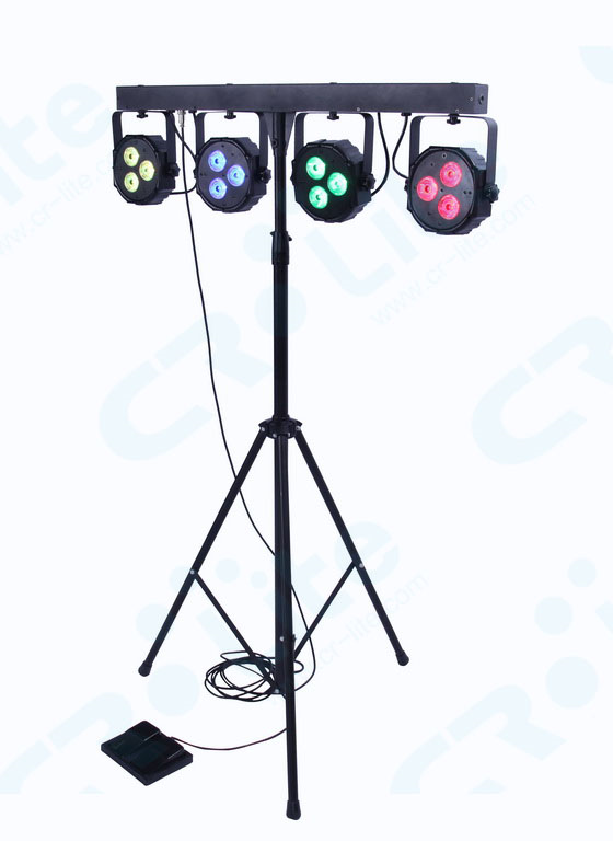 CR Lite Power Party Bar with four 9W Wash Par Lights and Footswitch