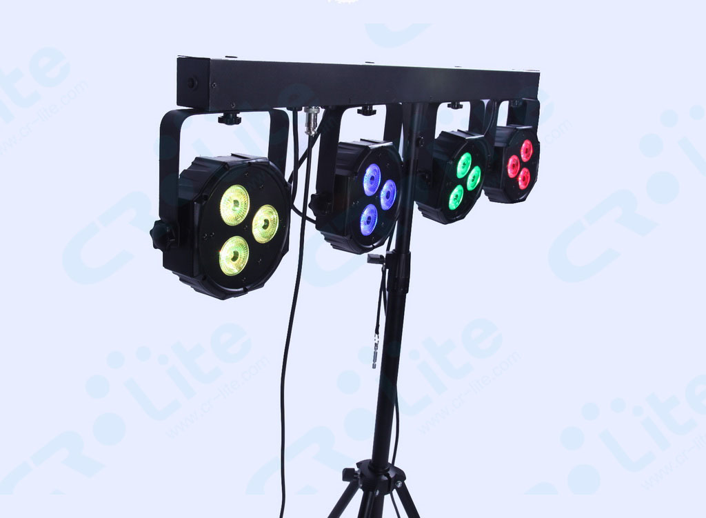 CR Lite Power Party Bar with four 9W Wash Par Lights and Footswitch