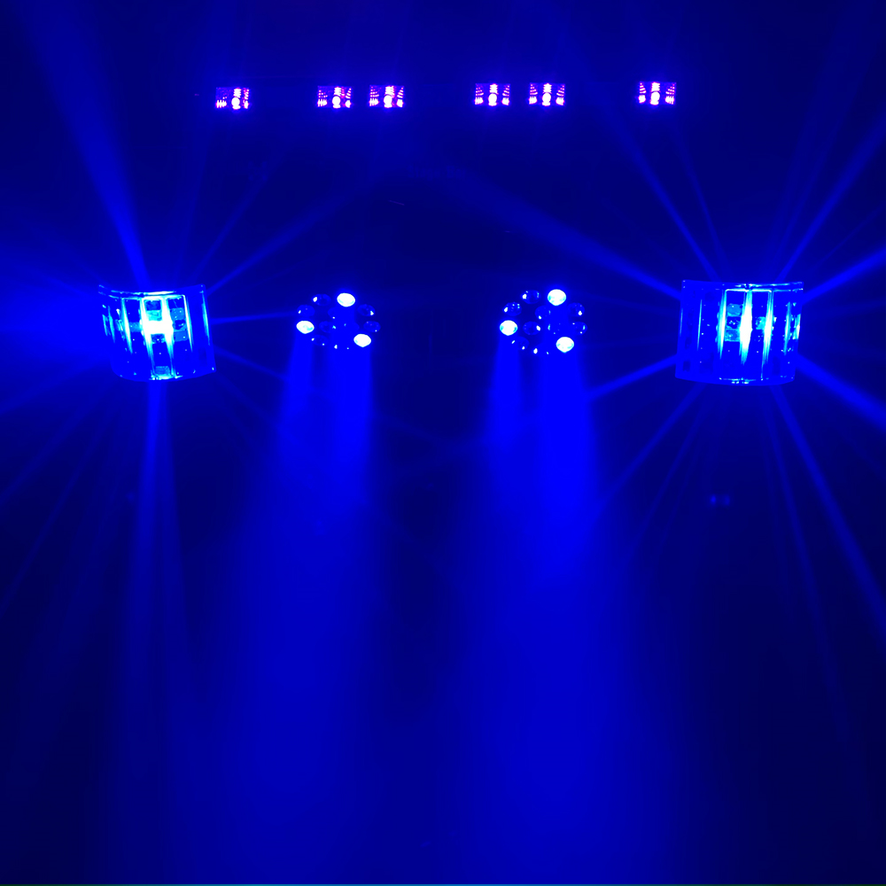 CR Lite Stage Party Bar 5 in 1 Party Light Set with Pars, Derbys, UV Bar