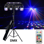 CR Lite Stage Party Bar 5 in 1 Party Light Set with Pars, Derbys, UV Bar