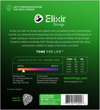 Elixir Nanoweb Light 45-130 5-string bass strings, shiny metal winding with clear branding on the packaging.