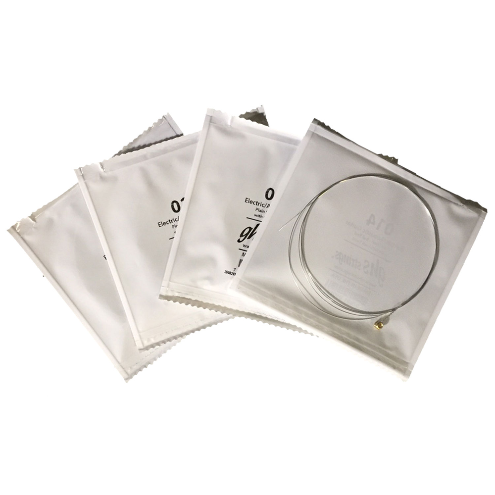 GHS R+EJL Nickel Electric Guitar Strings, 10-50 gauge, showing the packaged set of guitar strings with branding and packaging details.
