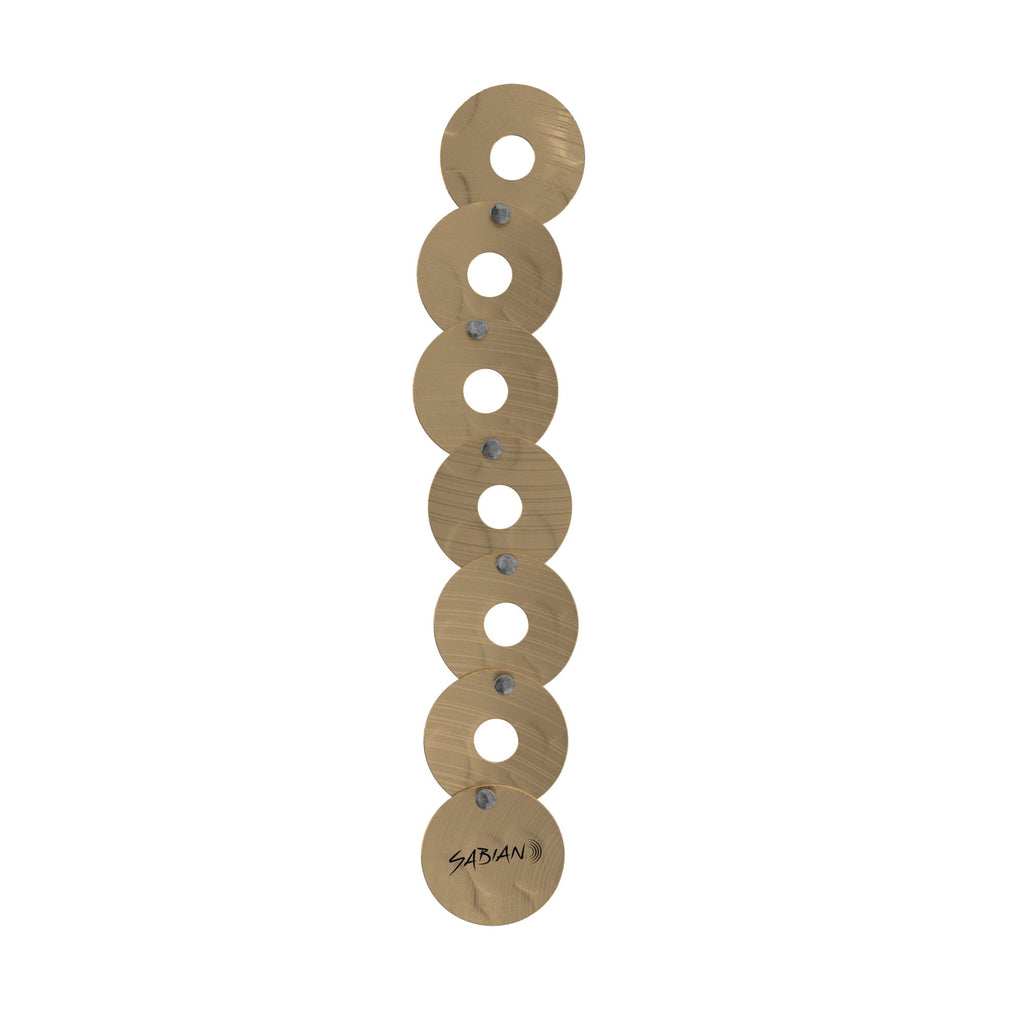 Sabian O-Zone Cymbits cymbal chain for drum hardware, featuring small cymbal attachments for enhanced percussion sound.