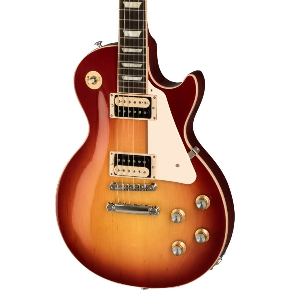 Gibson Les Paul Classic electric guitar in Heritage Cherry Sunburst with double-cut body and humbucker pickups.