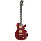 Gibson Modern Collection Les Paul Supreme electric guitar in dark wine red with gold hardware and glossy finish.