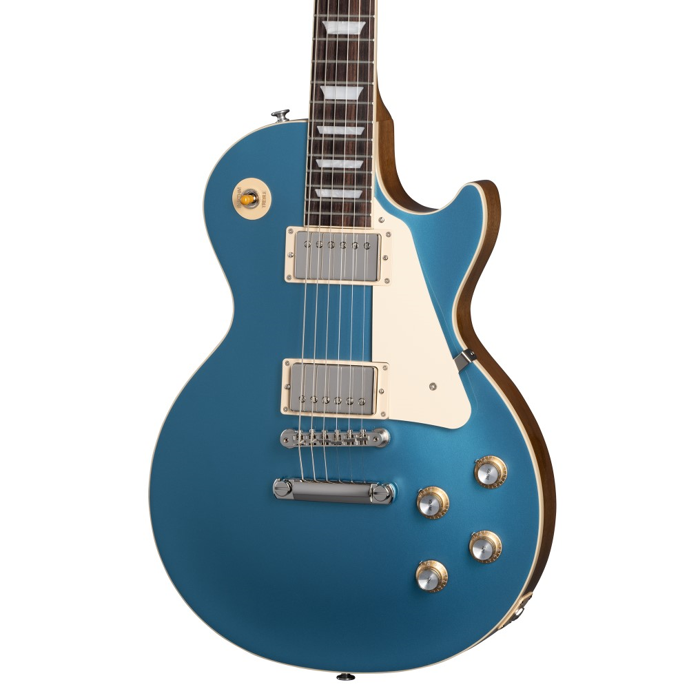 Gibson Les Paul Standard 60s Plain Top electric guitar in Pelham Blue with chrome hardware and mahogany body.