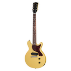 Gibson Les Paul Junior Double Cut electric guitar in TV Yellow with single cutaway and vintage-style pickups.