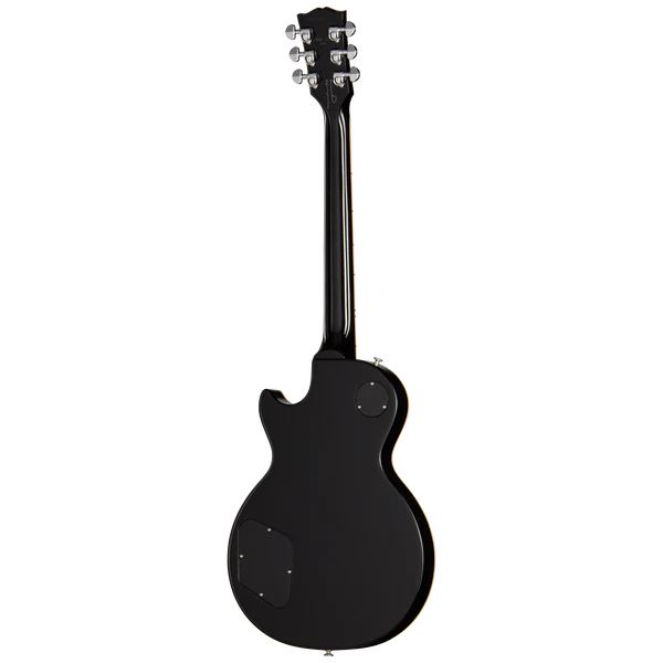 Gibson Noel Gallagher Les Paul Standard electric guitar in ebony finish, showcasing the sleek body and classic design.