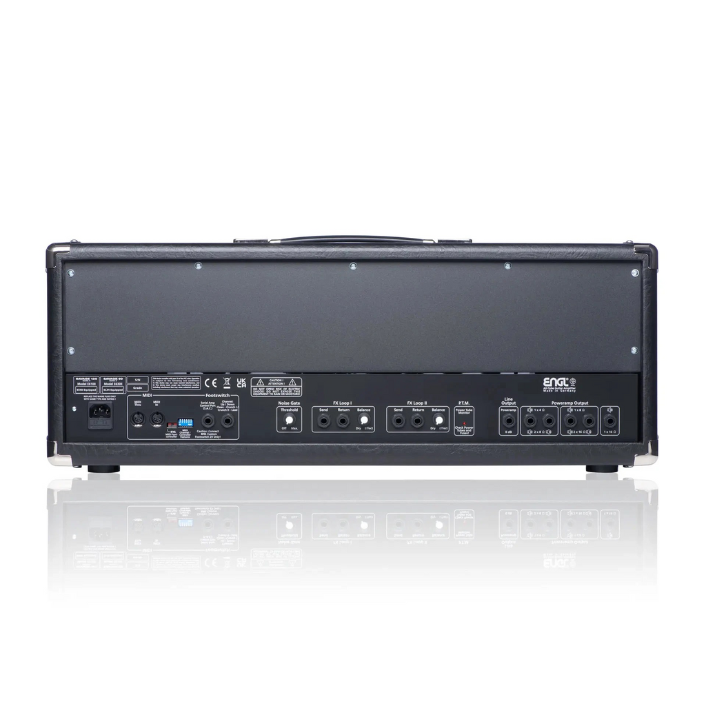ENGL E610II Savage 120 Mk II guitar amp head with control knobs and logo, designed for electric guitar amplification.