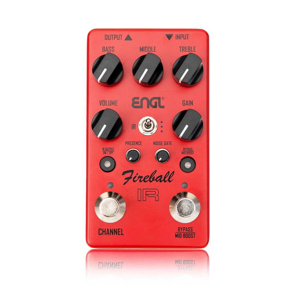 ENGL EP635 Fireball IR Effects Pedal for guitar, featuring controls and input/output jacks on a black effects pedal.
