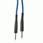 Armour GW10P 10ft blue woven Python guitar lead showing detailed braided cable and connectors for electric guitars.