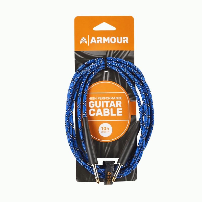 Armour GW10P 10ft Guitar Lead - Woven Blue Python