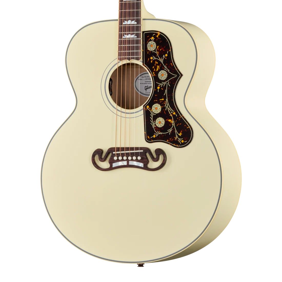 Gibson SJ-200 Standard acoustic guitar in classic white finish, full front view
