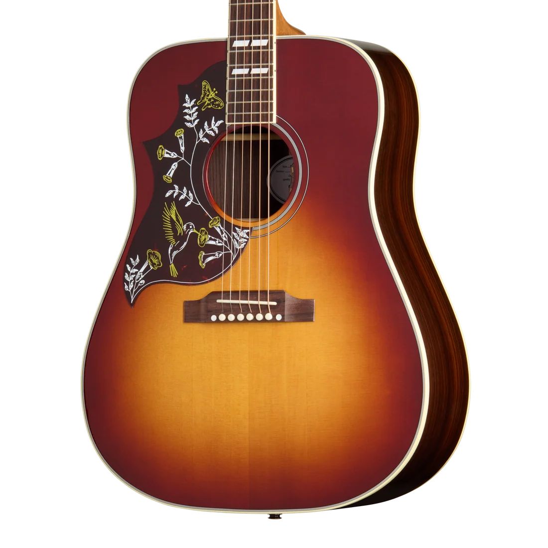 Gibson Hummingbird Standard left-handed acoustic guitar in Rosewood Burst finish