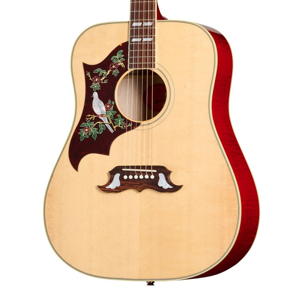 Gibson Dove Original acoustic guitar in antique natural finish, left-handed view