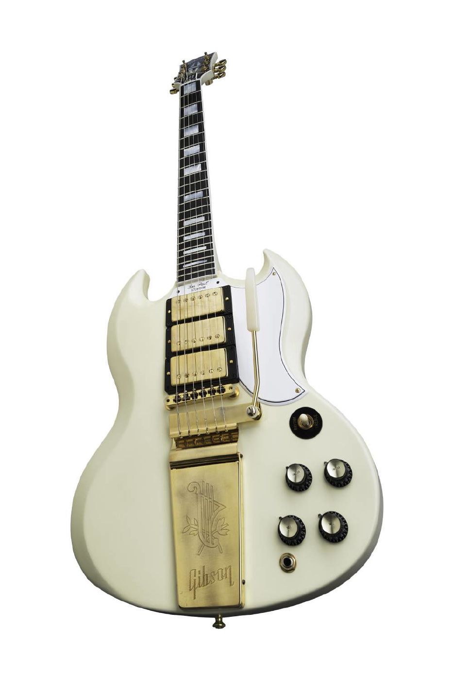 Gibson 1963 Les Paul SG Custom Reissue with Maestro Vibrola - 3 Pick-Up - VOS Classic White