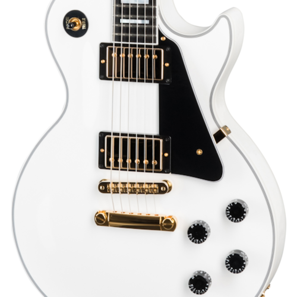 Gibson Les Paul Custom Electric Guitar with EB FB Alpine White Gloss