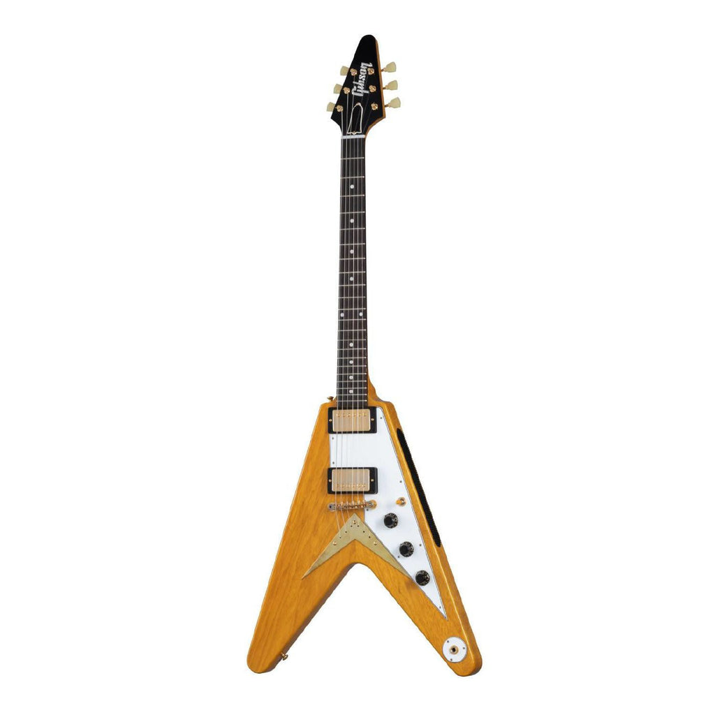 Gibson 58 Korina Flying V Electric Guitar - White Pickguard - Natural