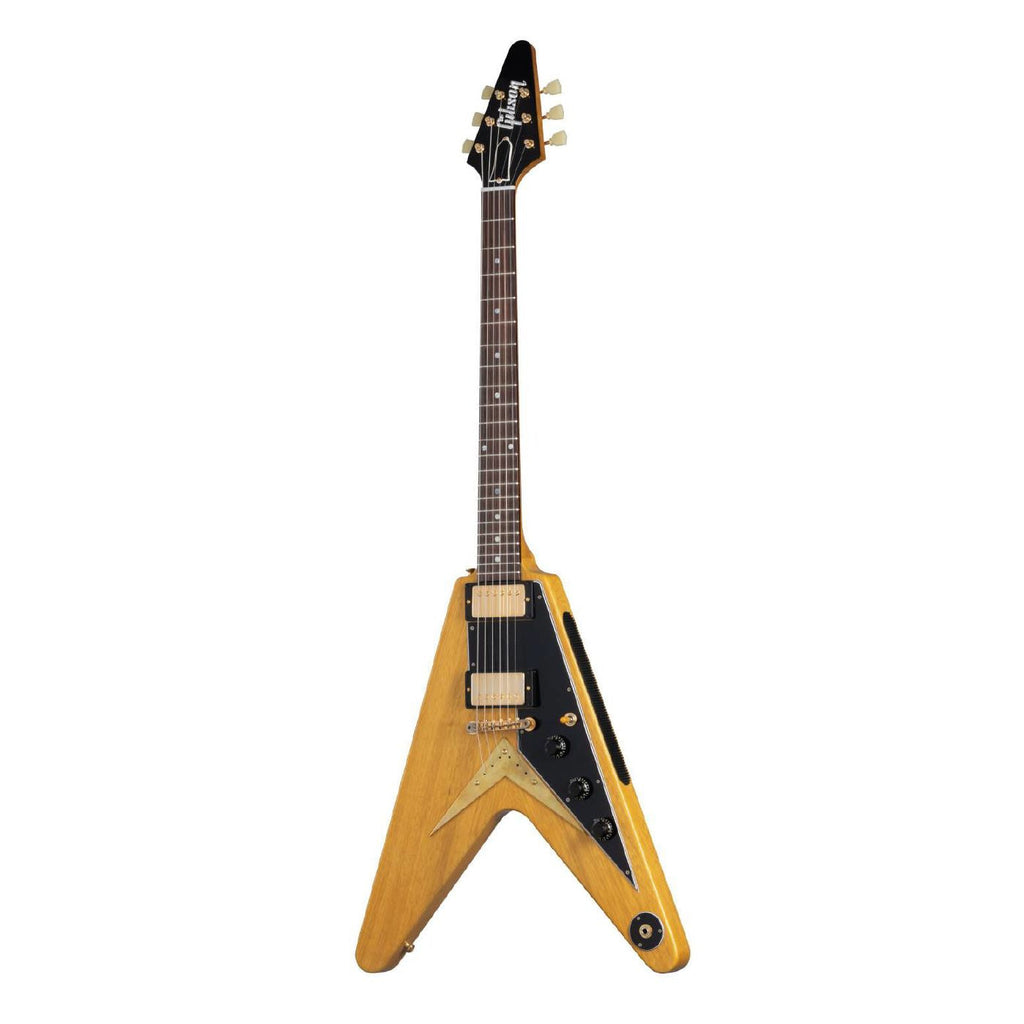 Gibson 58 Korina Flying V Electric Guitar - Black Pickguard - Natural