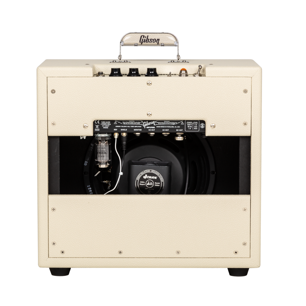 Gibson Falcon 5 1x10 tube guitar combo amplifier with control knobs and speaker grille, designed for electric guitar sound.