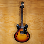 Gibson Murphy Lab '58 ES-335 electric guitar in Light Aged Triburst finish, showcasing its semi-hollow body and vintage-style hardware.