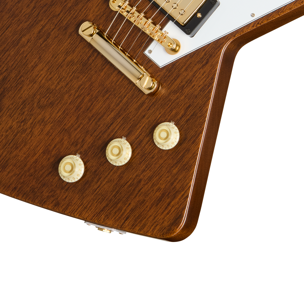 Gibson 1957 Mahogany Futura Reissue electric guitar in antique natural finish, showcasing its vintage-style body and hardware.