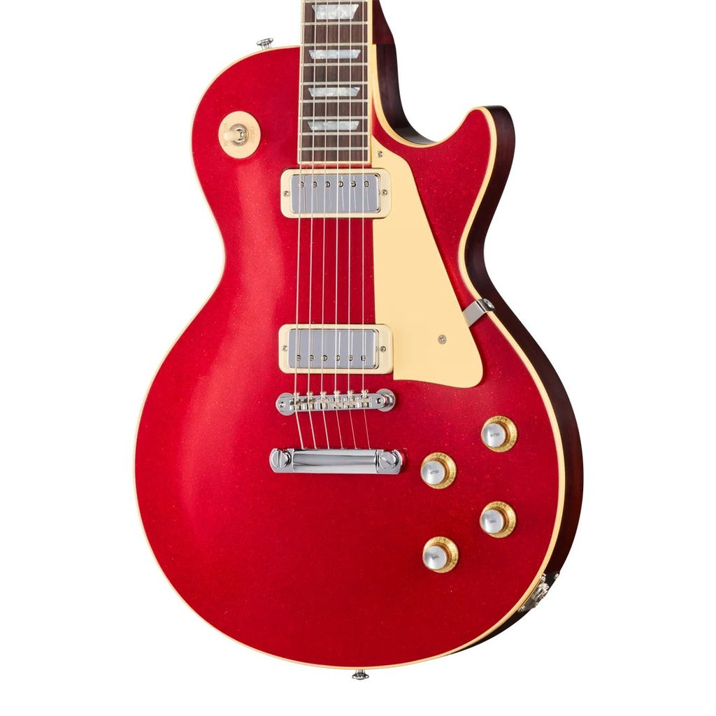 Gibson CS 1976 Les Paul Deluxe RI VOS electric guitar in red sparkle finish