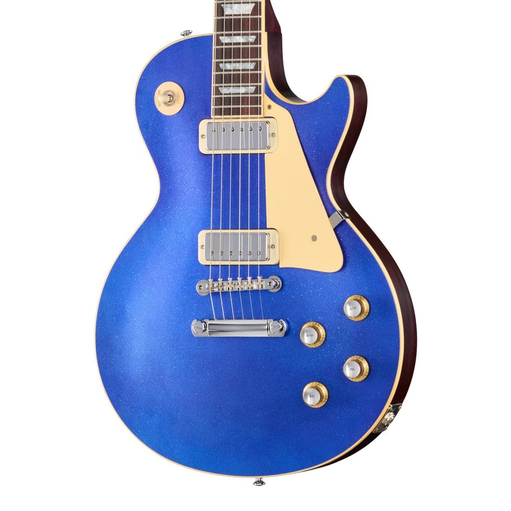 Gibson CS 1976 Les Paul Deluxe RI VOS electric guitar in blue sparkle finish
