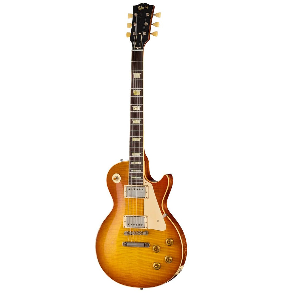 Gibson Custom Shop 1959 Les Paul Standard electric guitar in Heavy Aged Faded Peach Burst finish