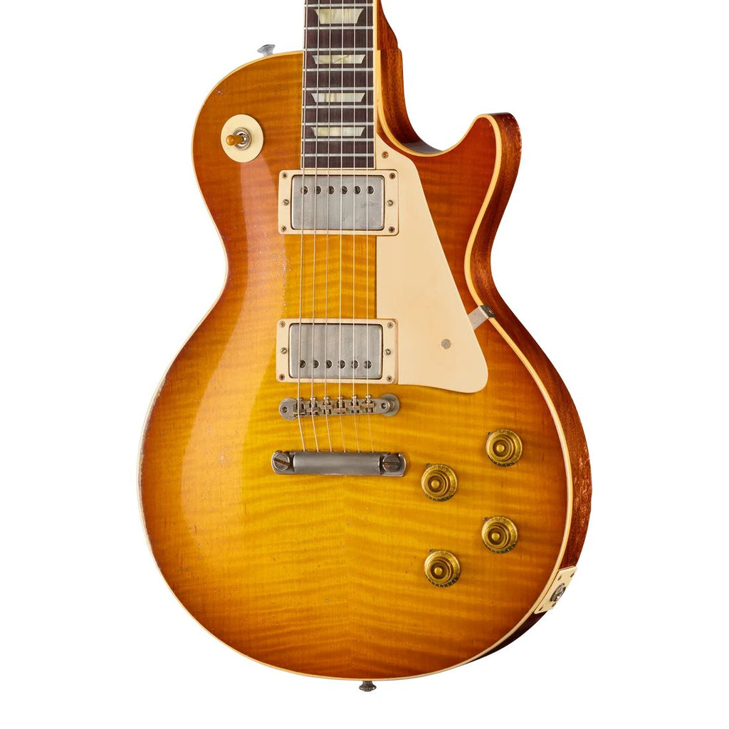 Gibson CS 1959 Les Paul Standard electric guitar in Heavy Aged Faded Peach Burst finish