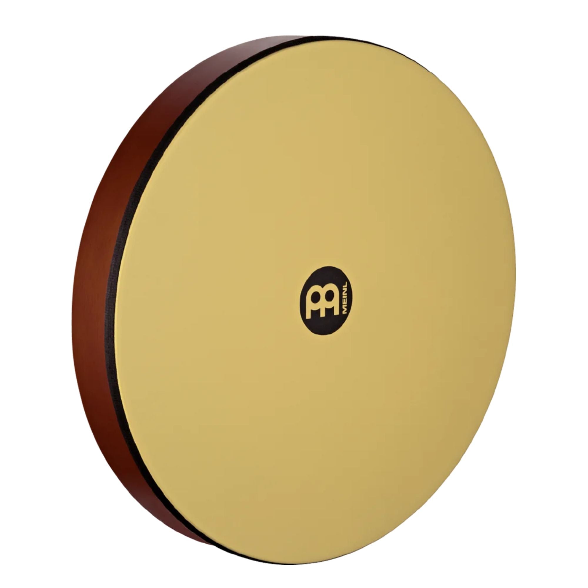 Meinl HD18AB Siam Oak Goatskin hand drum in antique brown, showcasing its textured surface and traditional bongo design.